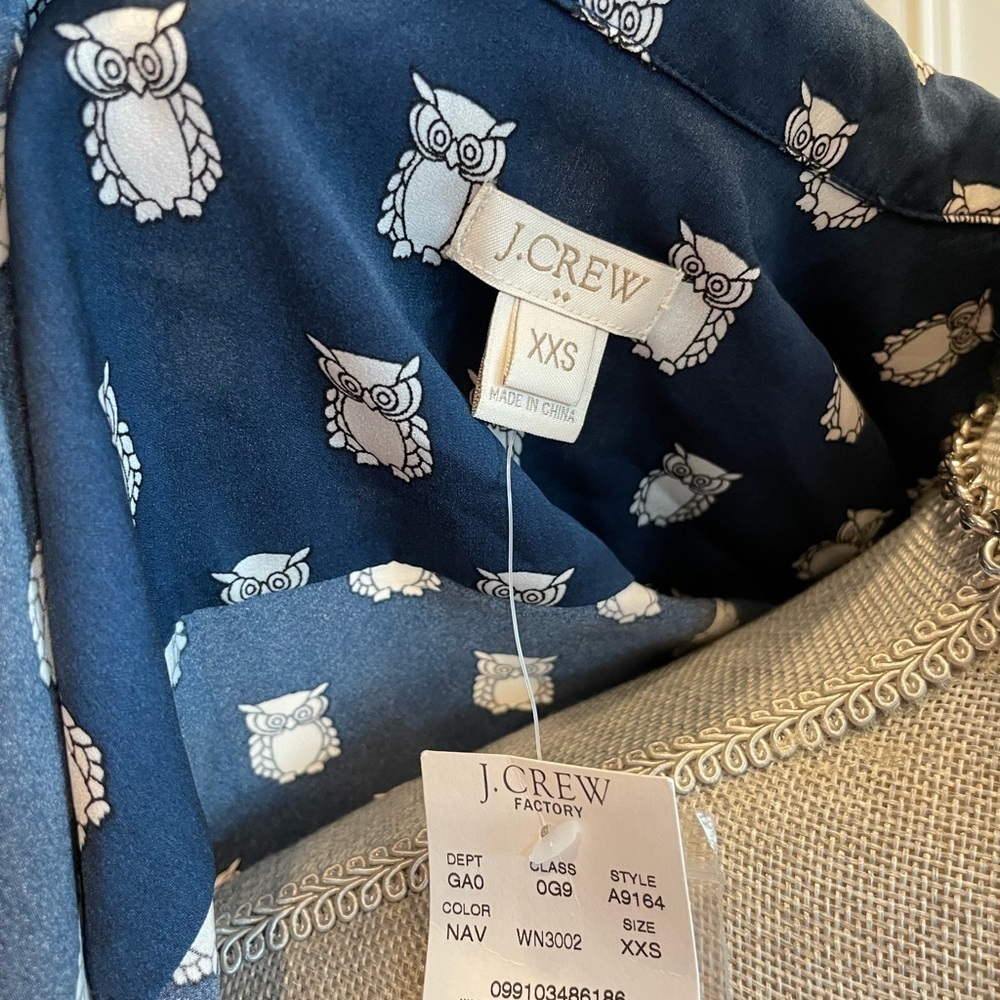 New - J Crew owl button shirt - Picture 3 of 5